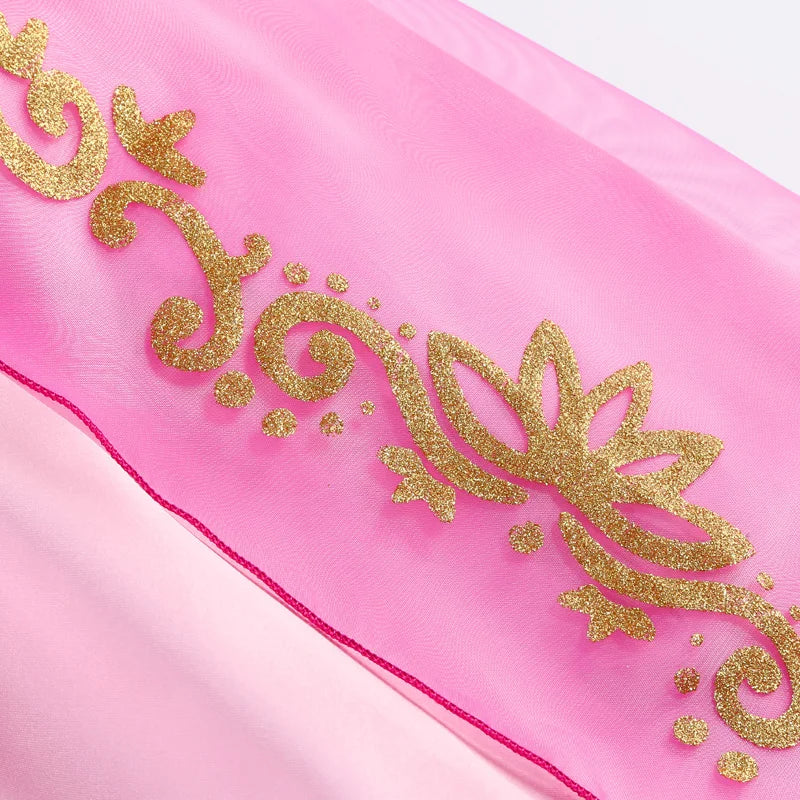 Disney Rapunzel Princess Dress Girl Purple Puff Sleeve Cosplay Tangled Costume Halloween Vestido Kids Birthday Ball Gown Clothes