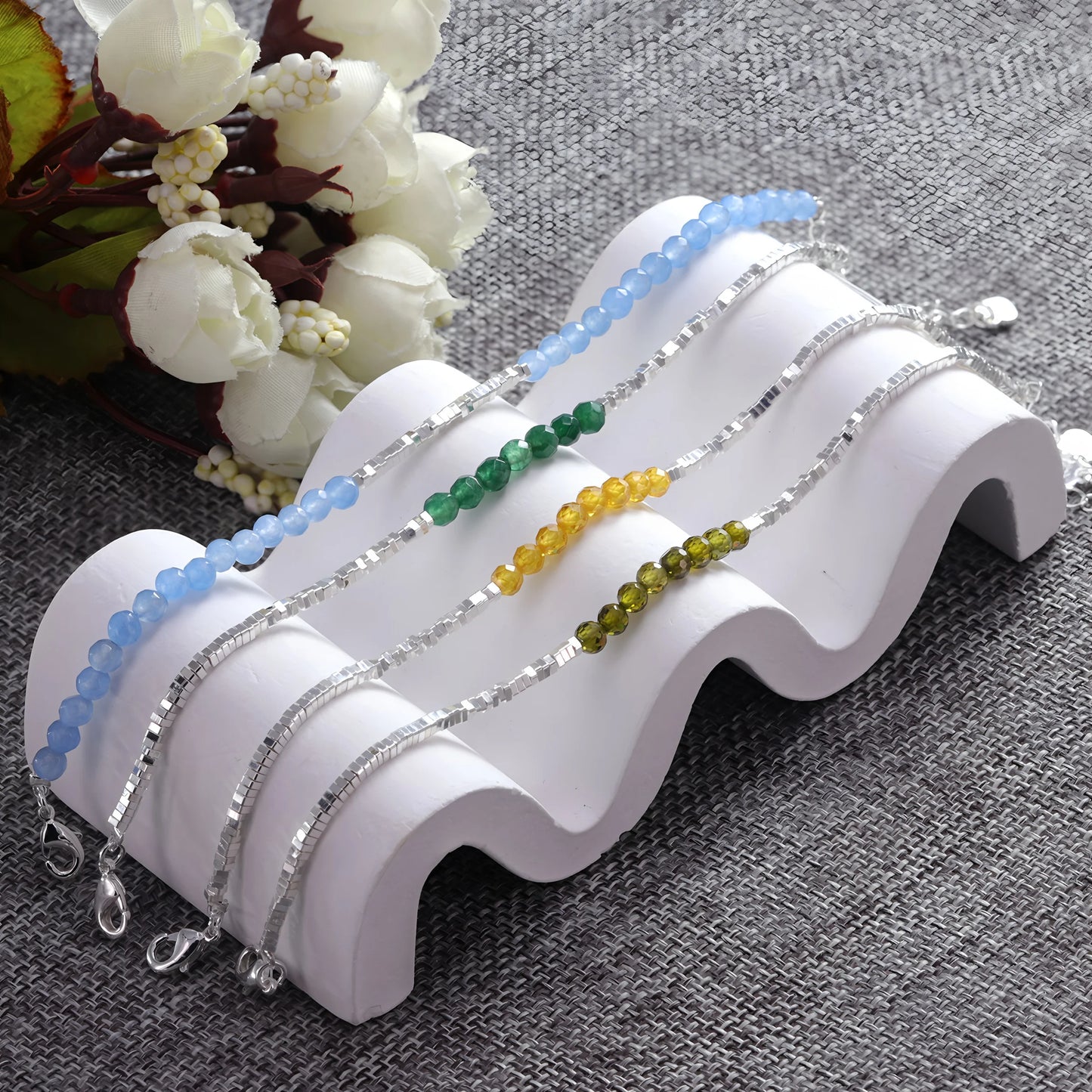 VENTFILLE 925 Sterling Silver Line Extremely fine Bracelet for Women Love Haert Bead Korean Ins Sweet Jewelry Gift Dropshipping