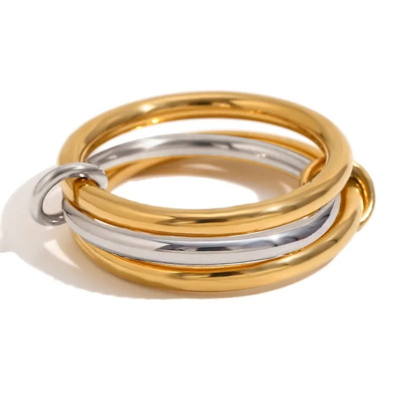 Multiple Layers Strand Loop Indext Finger Rings for Women Lead&nickle Free Stainless Steel Gold Plated Ring 2025 Charm Jewelry