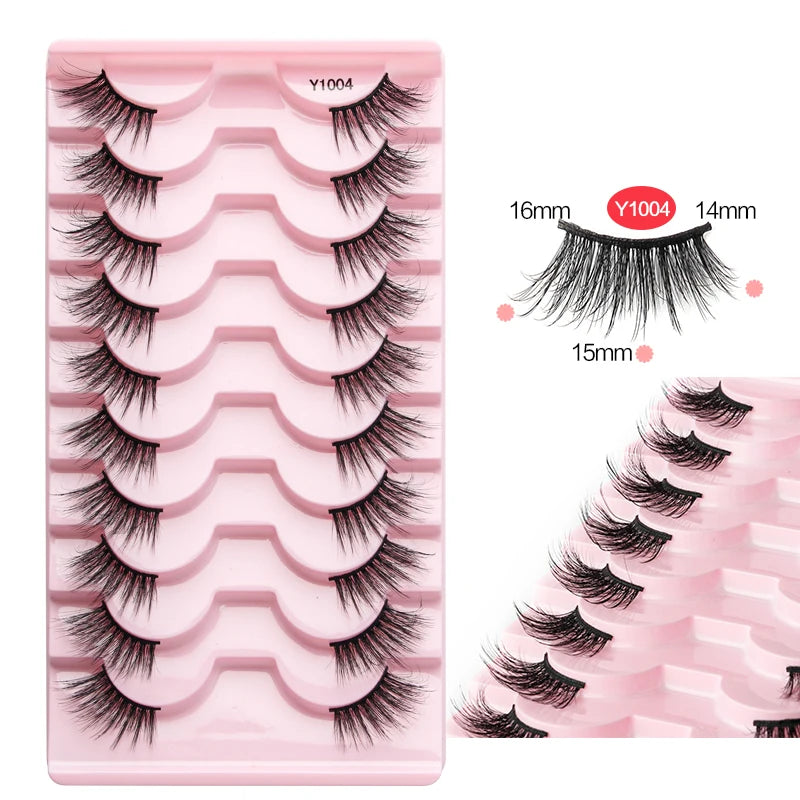 SHIDISHANGPIN Half Lashes Cat Eye Lashes 3D Natural Winged End Eye Elongated Eyelashes Fox Eye lashes Faux Mink Eyelashes Makeup