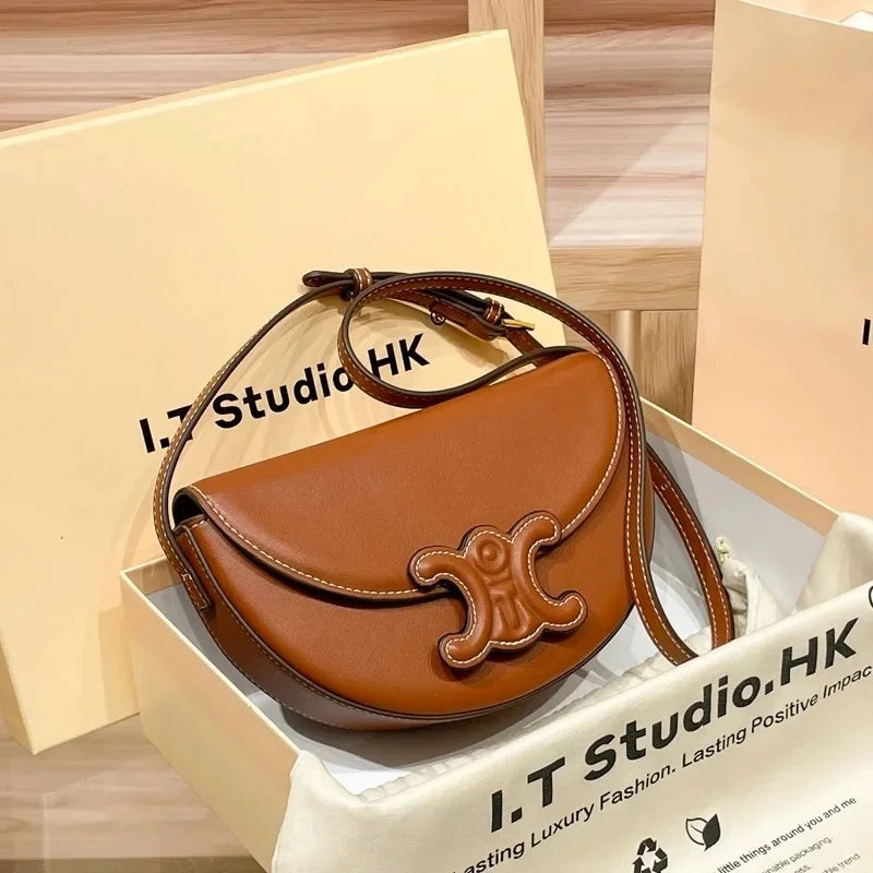 Trendy Fashionable Versatile Women's Shoulder Bag 2024 New Style Summer Collection Genuine Leather Waist Crossbody Small Bag