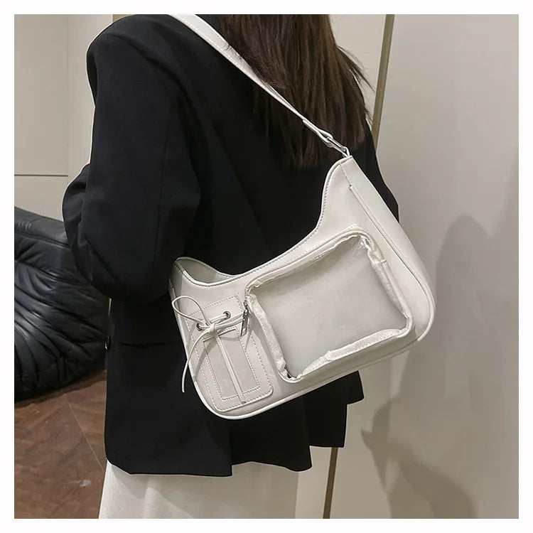 Y2k Harajuku Shoulder Bag Women Korean Transparent Ita Bag School Crossbody Bag Female Japanese Designer Preppy Handbag Purse