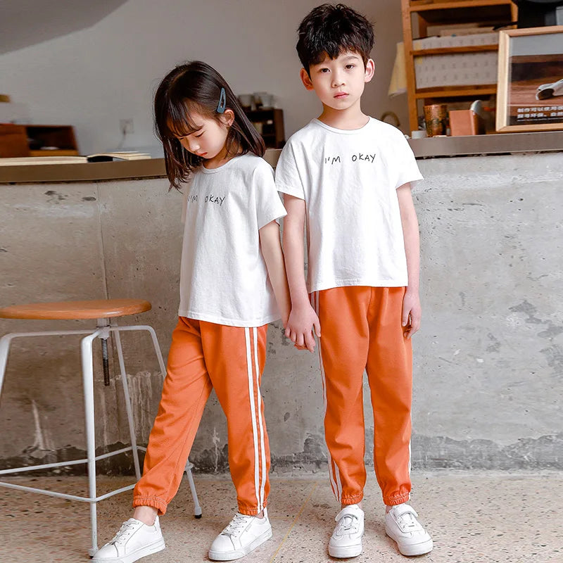 Summer Boys and Girls Thin Pants Kids Sport Wear Trousers Children's Clothes Comfortable Breathable Candy Color Pants