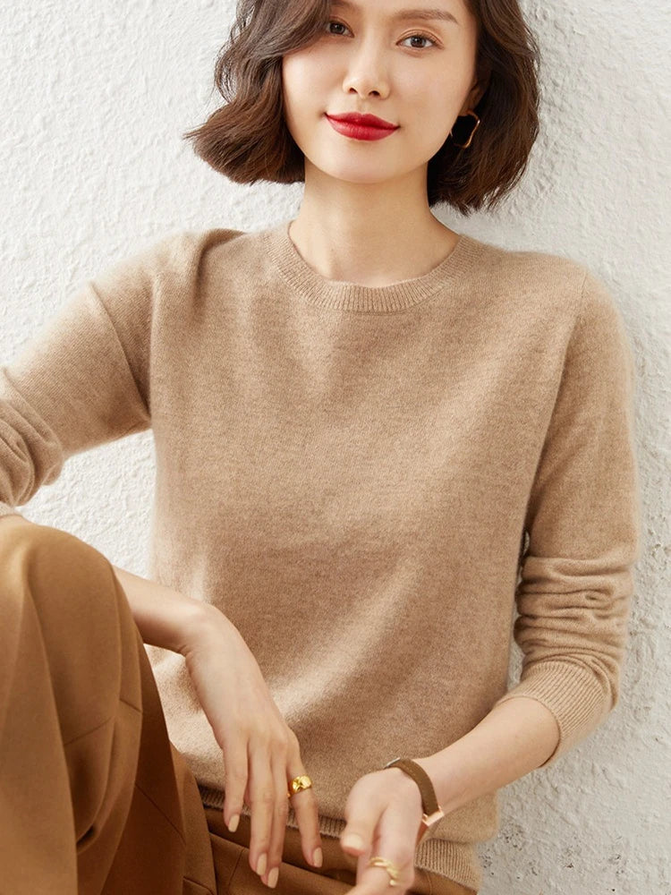 Basic Knitted O-Neck Autumn Winter Sweater Women 2025 Long Sleeve Soft Warm Sweater Korean Simple Solid Color Versatile Pullover