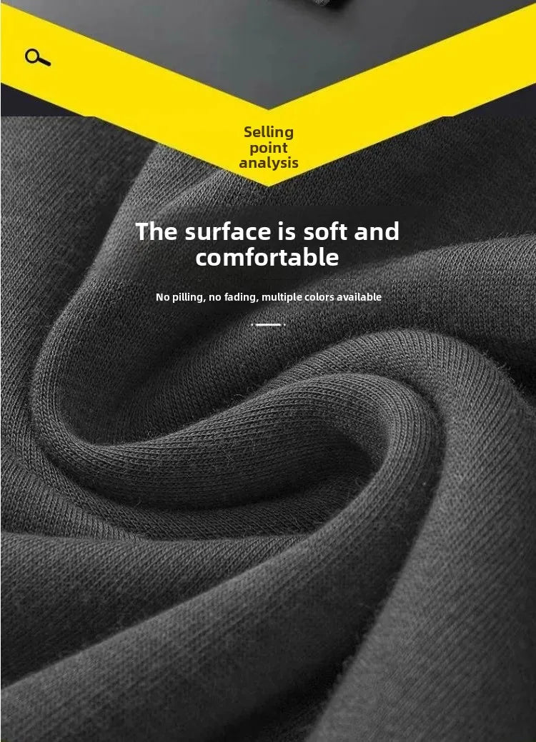 Men's Fleece Lined Thickened Long Sleeve T-Shirt round Neck Base Shirt Autumn Clothes Winter Long Sleeve Warm Underwear