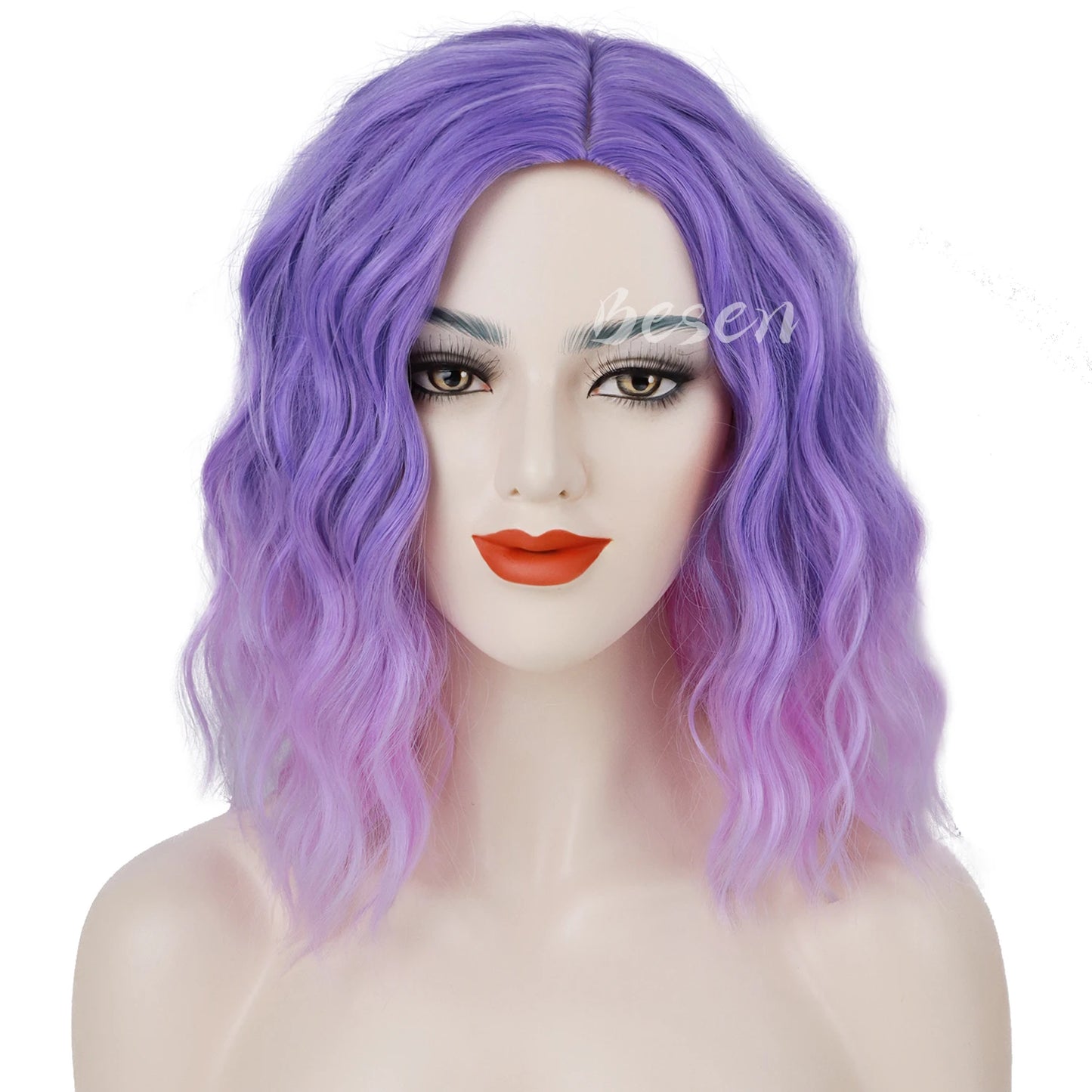 Synthetic Green Ombre Wig for Women Short Curly Wavy Green Bob Wigs Cosplay Halloween Wigs Heat Resistant Bob Party Wig