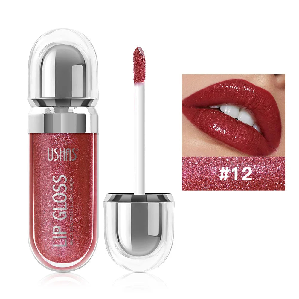 12 Colors Glitter Lips Gloss Long Lasting Diamond Pearlescent Metallic Liquid Lipstick Moisturizing Lip Glaze Cosmetics makeup