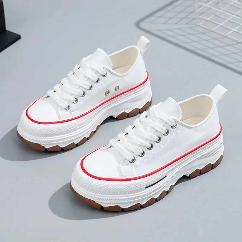 Classic Canvas Shoes Female Fashion Sneakers Women Thick Bottom Plate Shoes Heightening Casual Women's Shoes Zapatos De Mujer