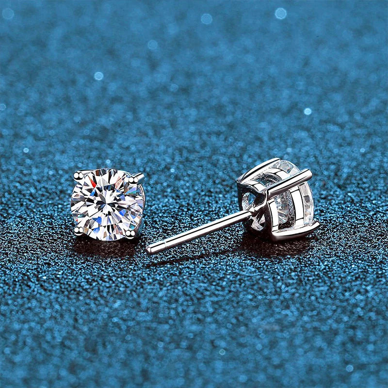 DJMAX 0.5-2ct Moissanite Diamond Stud Earrings for Women Original 925 Sterling Silver Lady's Moissanite Earring New 2025