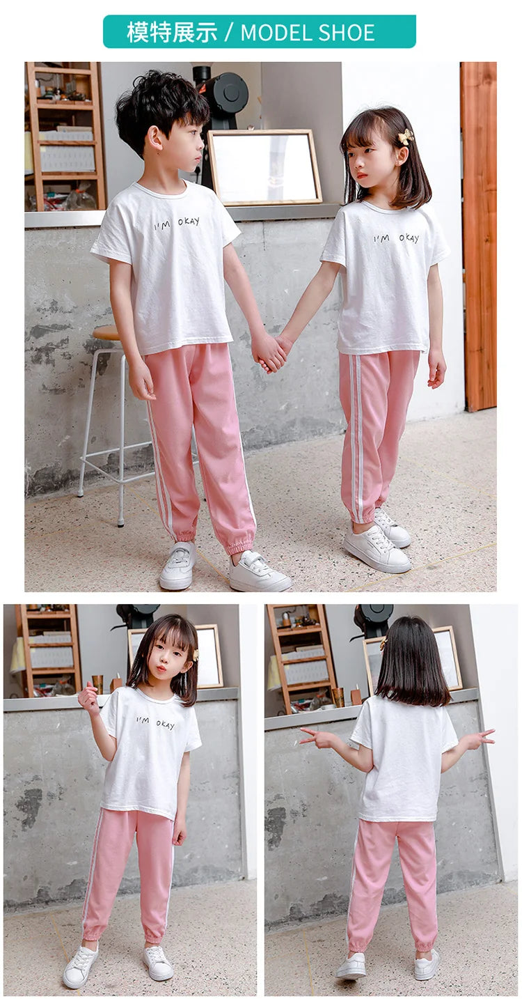 Summer Boys and Girls Thin Pants Kids Sport Wear Trousers Children's Clothes Comfortable Breathable Candy Color Pants
