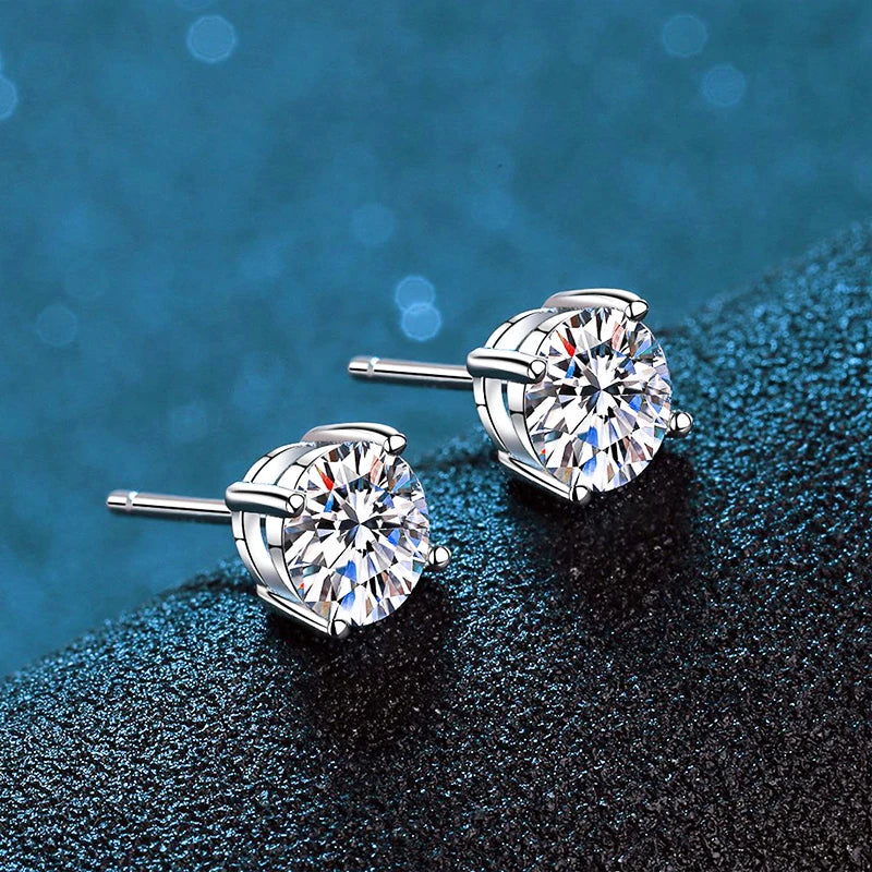 DJMAX 0.5-2ct Moissanite Diamond Stud Earrings for Women Original 925 Sterling Silver Lady's Moissanite Earring New 2025