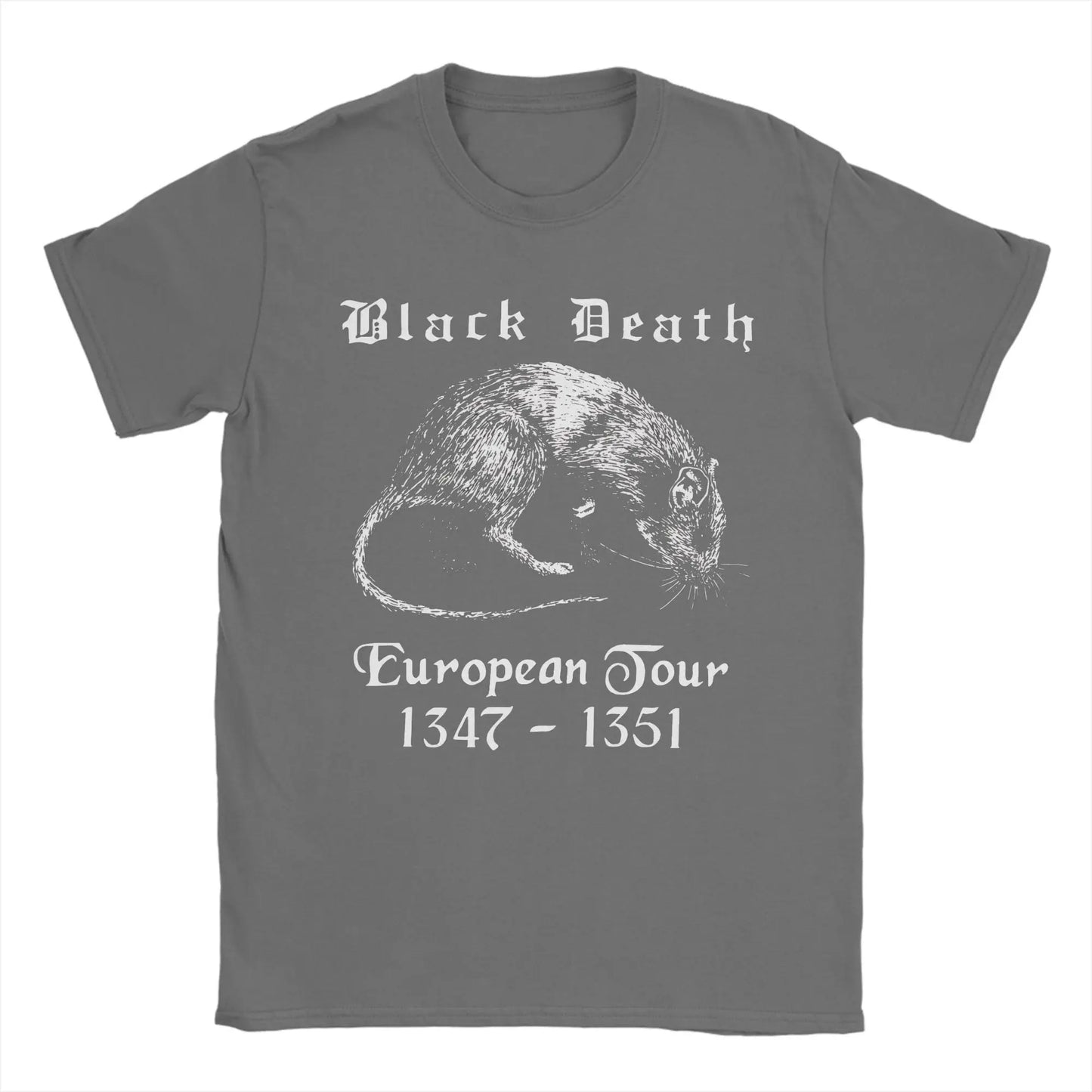 Bubonic World Tour T Shirt Black Death European Tour Harajuku T Shirts Short-Sleeved Tshirt Summer Pure Cotton Clothes Tops