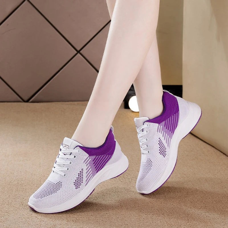Women Platform Casual Sneakers Shoes Mesh Breathable Running Shoes Chunky Summer Sports Tenis Shoes 2025 Luxury Vulcanize Shoes