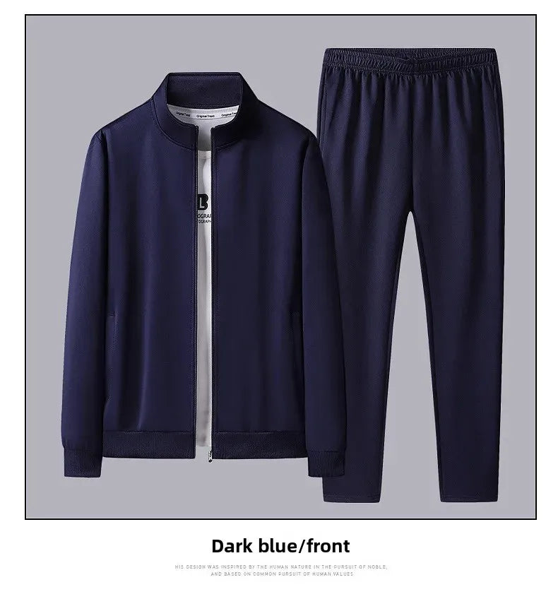 Casual Sportswear Set for Middle-Aged And Elderly Men Spring Autumn New Style Two-Piece Suit Dad Clothes Comfortable Fitness Out