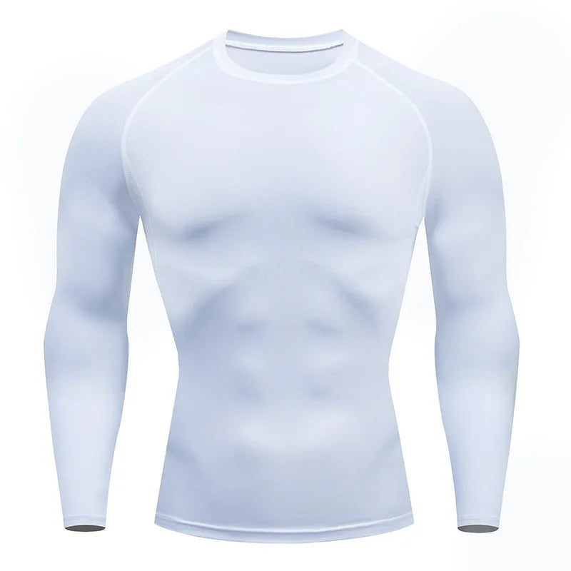 Mens Long Sleeve Rashguard Upf 50 Sun Protection Surf Shirt Quick Dry Breathable Swimming Tight T-shirt Summer 2025 Gym Clothes