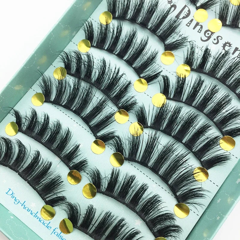 10/2 Pairs Mink Eyelashes Natural 3D Lashes Faux Cils Makeup Dramatic False Eyelashes Wholesale Eyelash Extension Makeup Tools