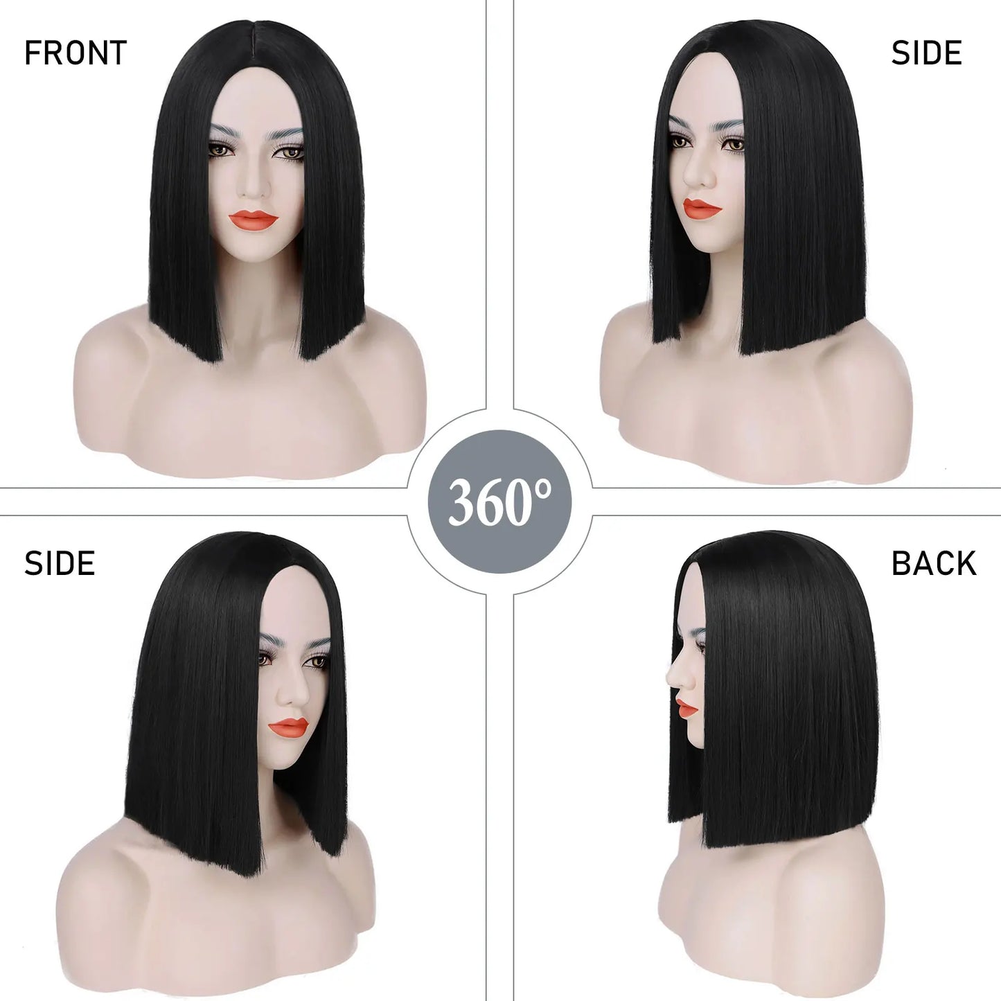 Light Blue Synthetic Short Bob Wig Straight Blue Wig for Women Shoulder Length Wigs Colorful Wig for Daily Use Party Cosplay