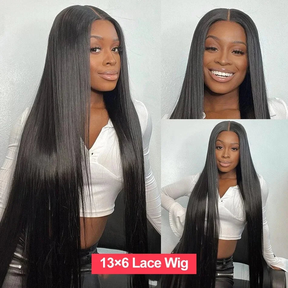 30 40 Inch Bone Straight Lace Frontal Wigs Human Hair 13x6 Hd Transparent Lace Front Wig 13x4 Long Straight Wig For Black Women