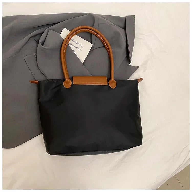 Eco-Friendly Dumpling Shape Tote Bag Versatile Ladies Handbag Single Shoulder Slant Cross Commuter Bag Soft Canvas Square Shape