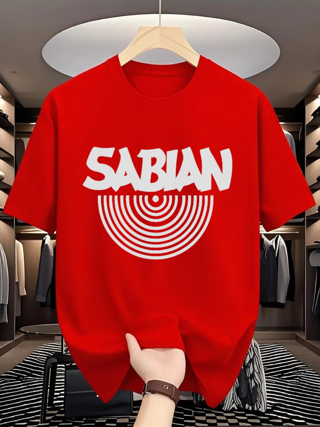 SABIAN Retro Graphic Design -Summer T-shirt Casual T-shirt Loose Comfortable to wear casual summer outdoor clothing;