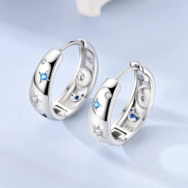 2025 New 925 Sterling Silver Hoop Earrings Flowers Zircon Drop Earrings Stud For Woman Fine Birthday Wedding Party Jewelry Gifts