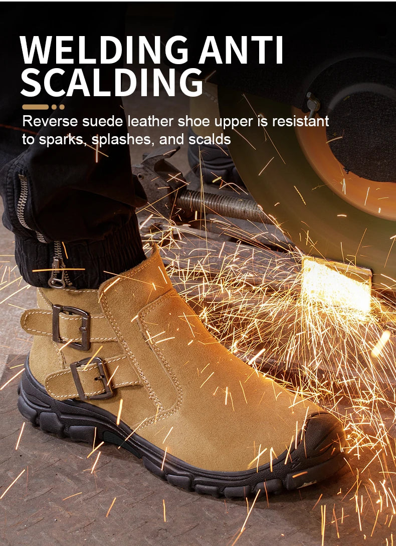 Men Work Safety Boots Indestructible Welder Shoes Steel Toe Work Shoes Anti smashing Security Protective Men Safety Shoes