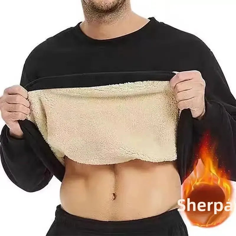 Trendy Merino Wool Men's Sweatshirt Loose Fit Fleece Lined Thickened Warm Sports Casual Jacket Autumn Winter