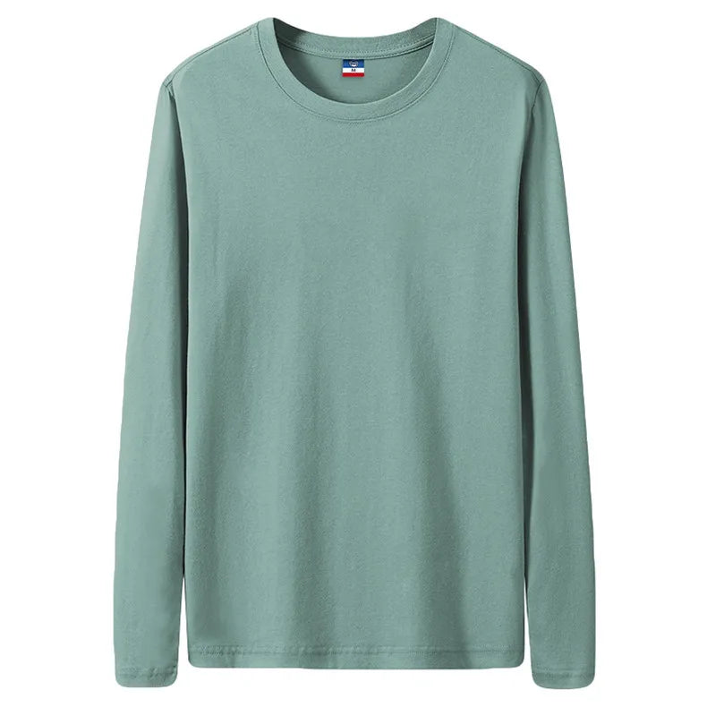 Fast Delivery T-Shirts Men Long Sleeves Tee Tops Male Autumn Plain Cotton Tshirts Plus Size 4XL 5XL Undershirts Man Clothing