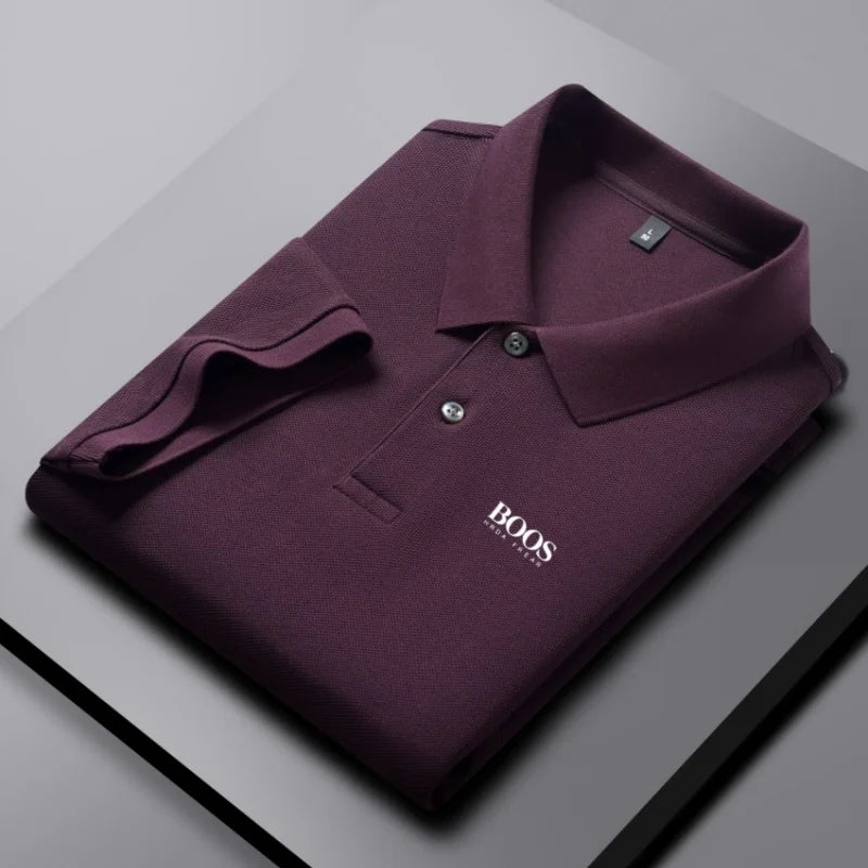 100% pure cotton high-end brand men's short sleeve polo shirt summer fashion hot selling BOSS embroidery golf top casual T-shirt