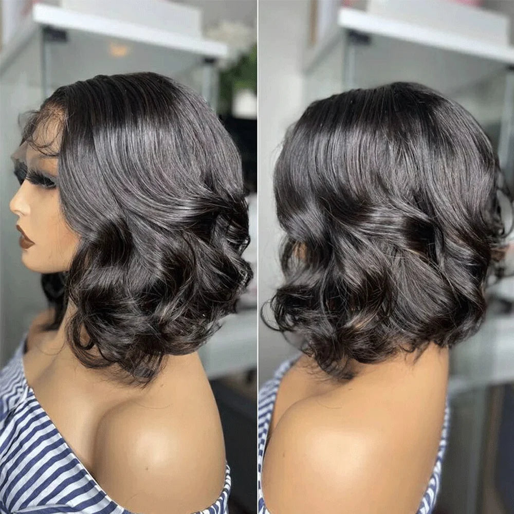 Best Double Drawn Short Bob Wigs Raw Vietnamese Virgin Hair Glueless Body Wave Human Hair Lace Frontal Pre Cut 13x4 Hd Lace Wig