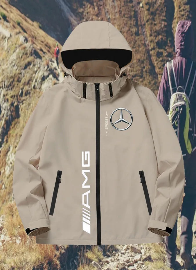 Mercedes-benz UPF100 + Men's autumn windbreaker with pocket zipper, sun protection jacket, UV ultra-light breathable fabric