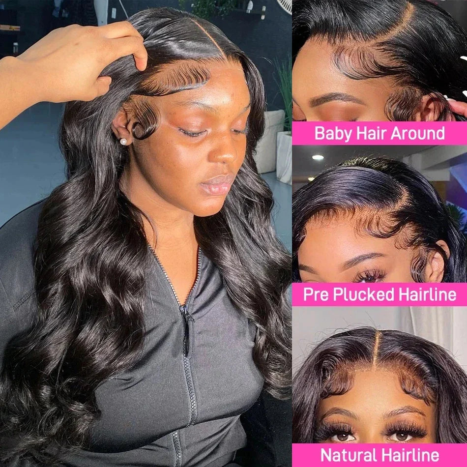 13x4 Transparent Lace Front Human Hair Wigs Brazilian Body Wave Pre Plucked 13x6 HD Lace Frontal Wigs For Women 4x4 Closure Wig