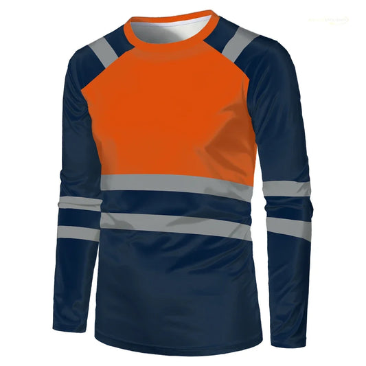 Autumn new men's safety work clothes quick drying breathable top, sweat wicking high-quality and comfortable oversized s-6xl