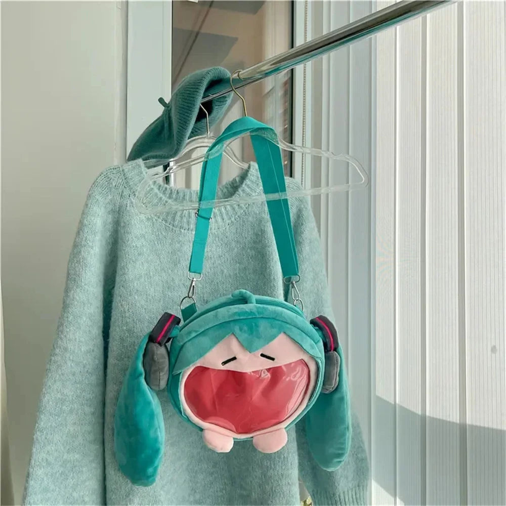 Hatsune Miku Shoulder Bag New Backpack Cute Anime Girl Plush Cartoon Kawaii Knapsack Student Bag Packet Kids Gifts Toys