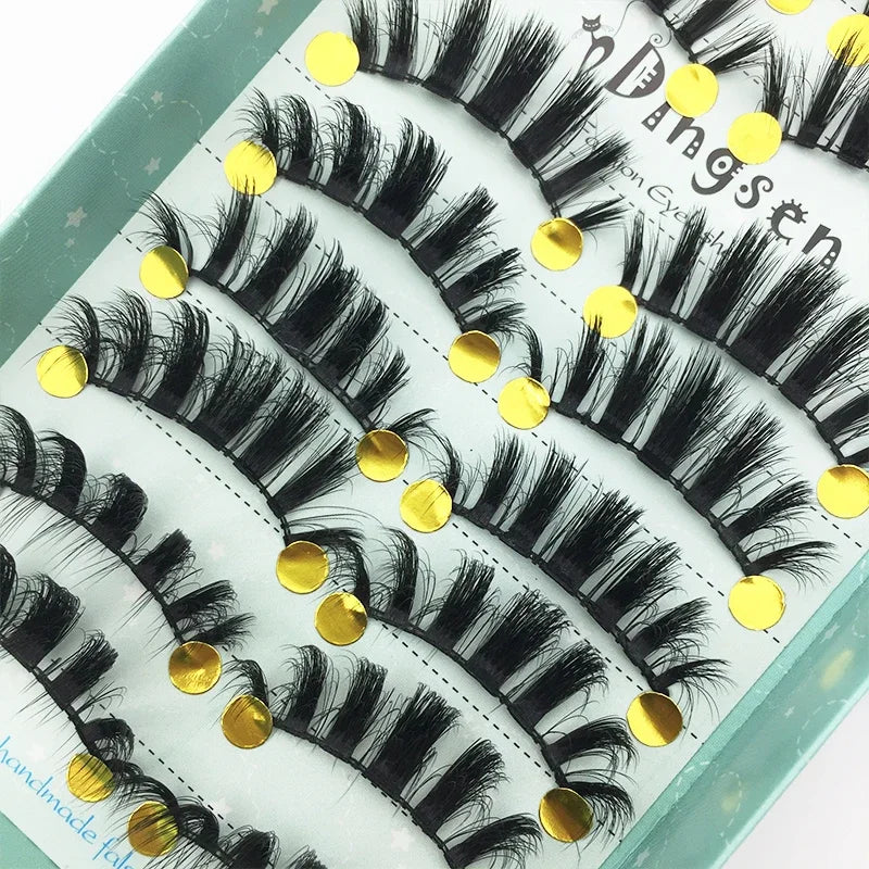 10/2 Pairs Mink Eyelashes Natural 3D Lashes Faux Cils Makeup Dramatic False Eyelashes Wholesale Eyelash Extension Makeup Tools