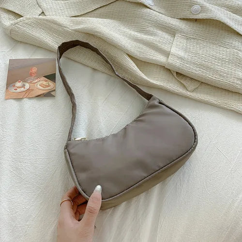 New Retro Soft PU Leather Women Shoulder Underarm Bags Casual Solid Color Small Top-Handle Handbags Ladies Fashion Shoulder Bags