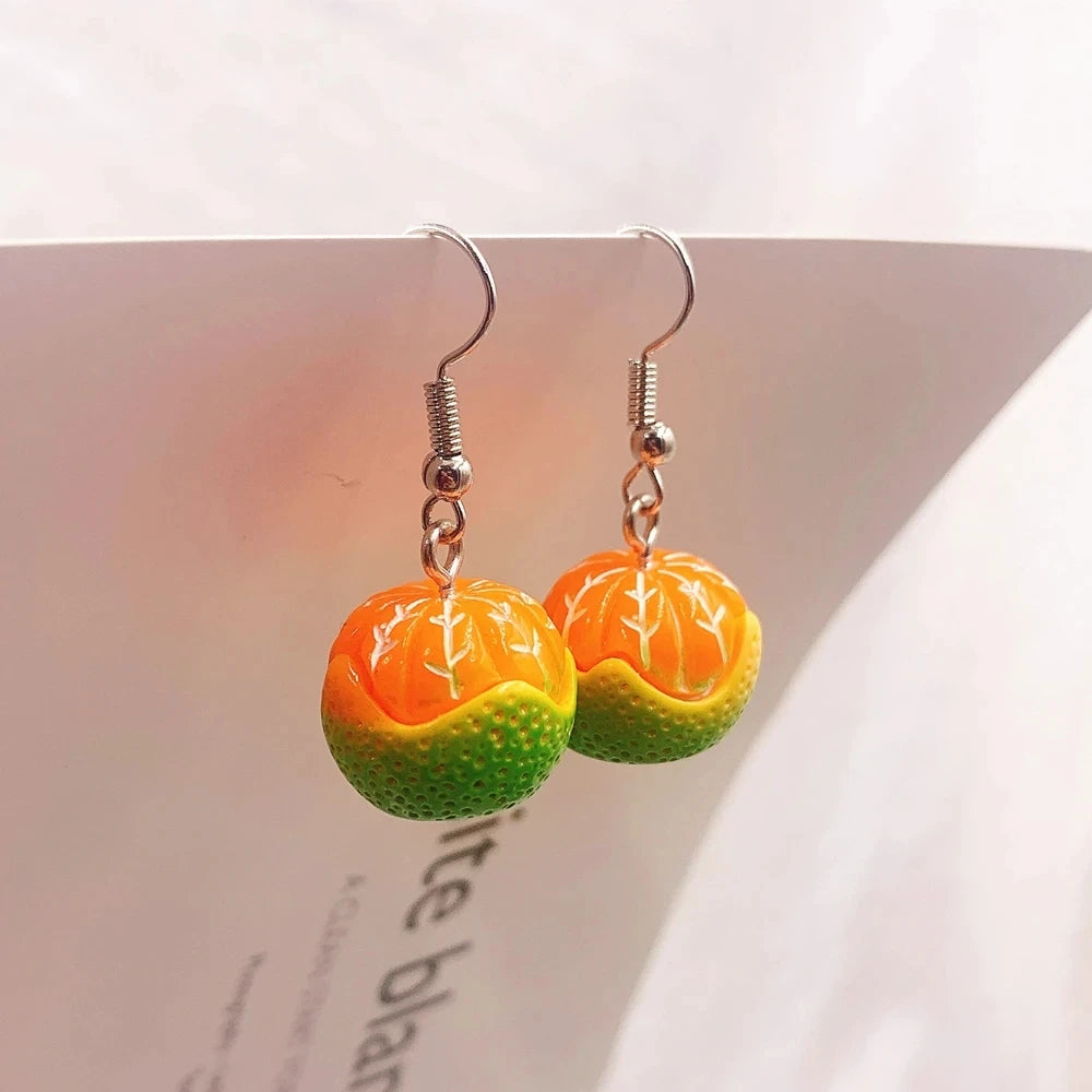 2025 New Fashion Orange Pendant Earrings Quality Drop Earrings for Girls Women Children Party Birthday Gift Lovely Jewelry