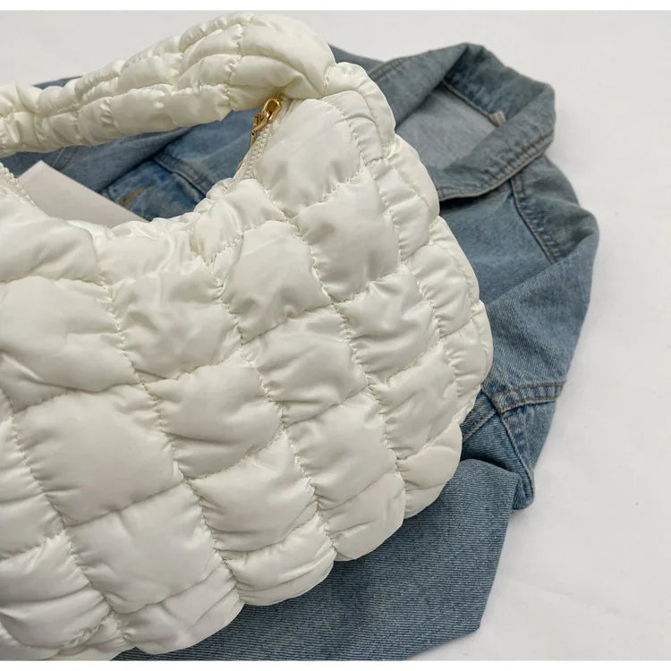 Women's Bag Korean Version Sweet Girly Style Shoulder Bag Fashion Casual Bubble Dumpling Bag Fold Cloud Bag Fashion Exquisite