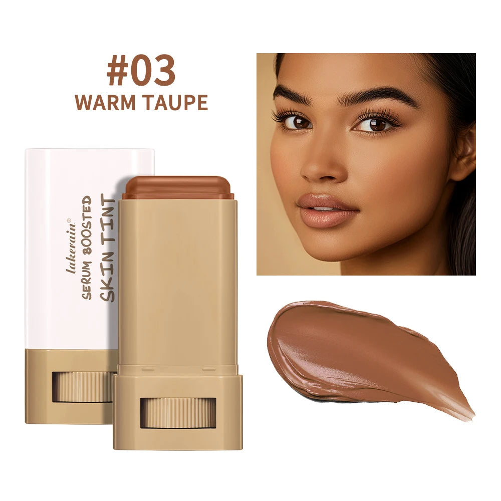 Skin Tint Foundation Stick 6 Colors Balm Serum Boosted Smooth Plumper Hight Coverage Travel Bronze Foundation Stick Makeup