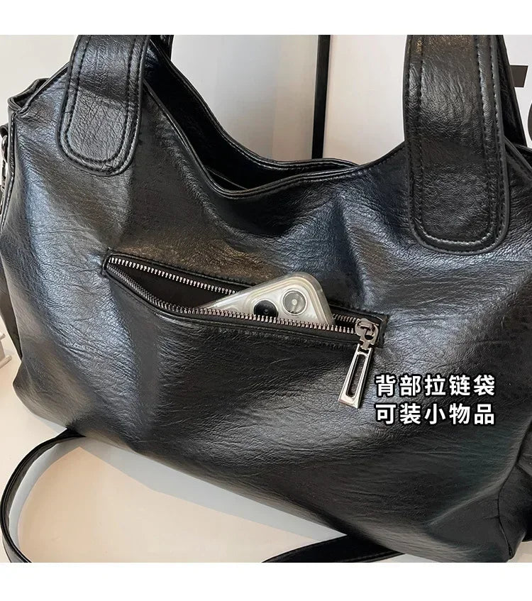 Soft Interior Compartment Shoulder Bags 2024 High Quality Contrasting Colors Bags for Women Fashion Zipper Pu Women's Handbags