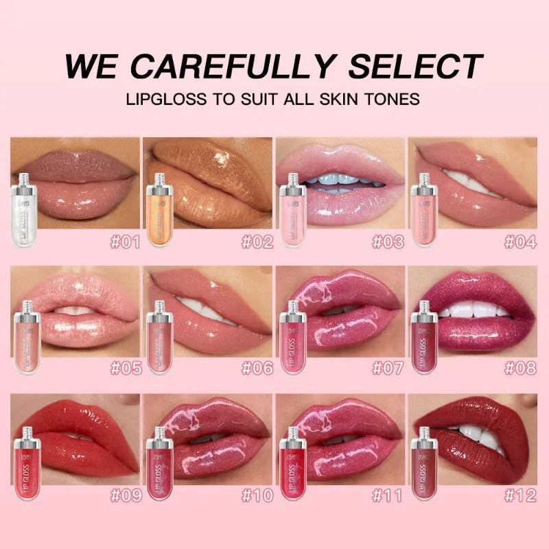 12 Colors Glitter Lips Gloss Long Lasting Diamond Pearlescent Metallic Liquid Lipstick Moisturizing Lip Glaze Cosmetics makeup