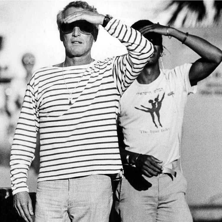 Bronson Sailor's Striped Shirt Vintage Fashion Breton Boat Collar Long Sleeve T-Shirt