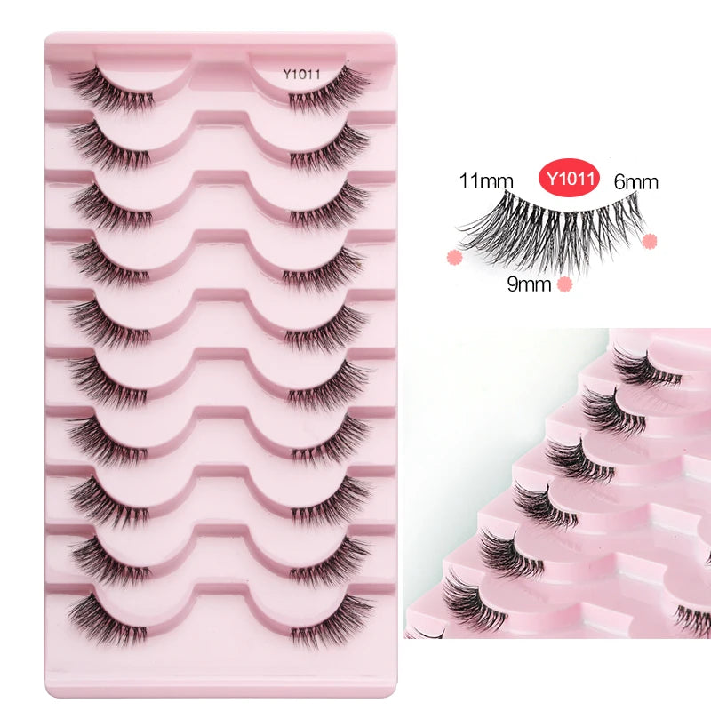 SHIDISHANGPIN Half Lashes Cat Eye Lashes 3D Natural Winged End Eye Elongated Eyelashes Fox Eye lashes Faux Mink Eyelashes Makeup