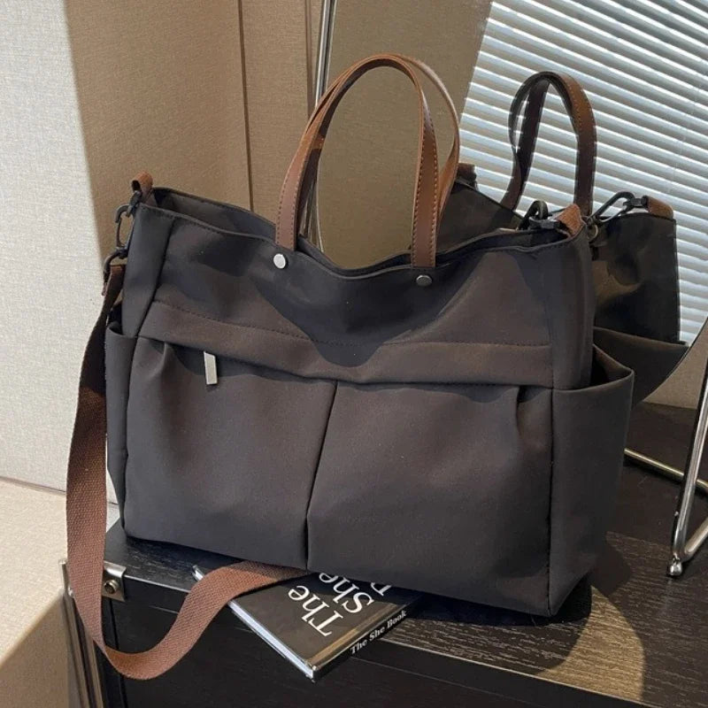 Large Capacity Winter Lady Shoulder Bag Vintage Casual Girl Tote Bags Y2K Pu Leather Female Handbags Women's Commuter Bag Purse