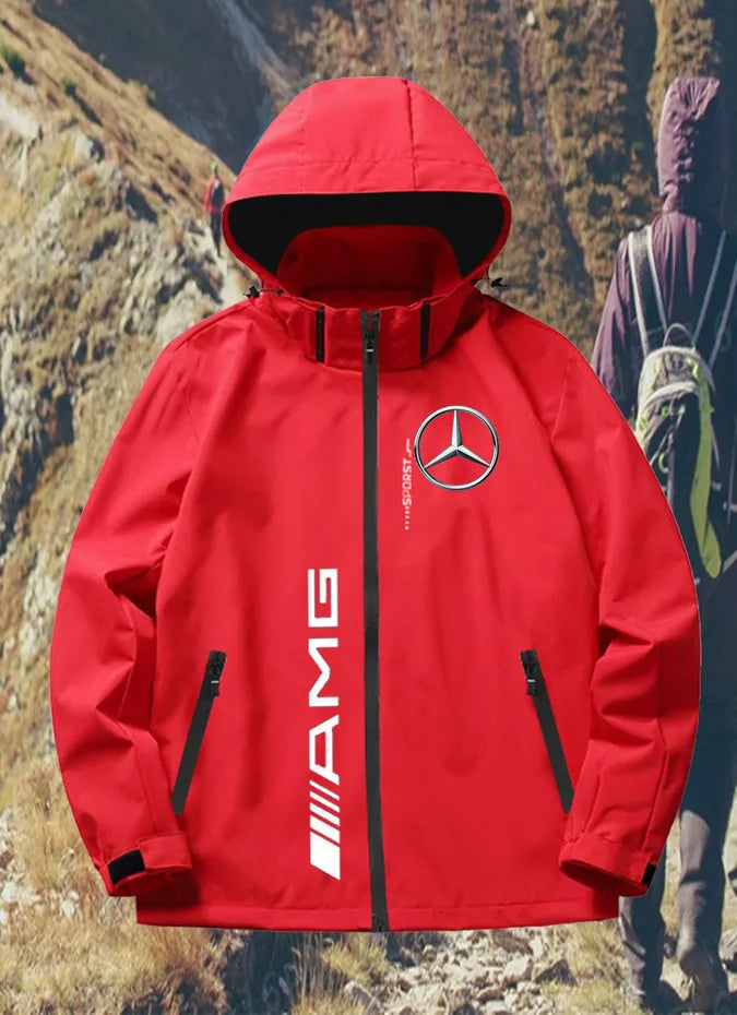 Mercedes-benz UPF100 + Men's autumn windbreaker with pocket zipper, sun protection jacket, UV ultra-light breathable fabric