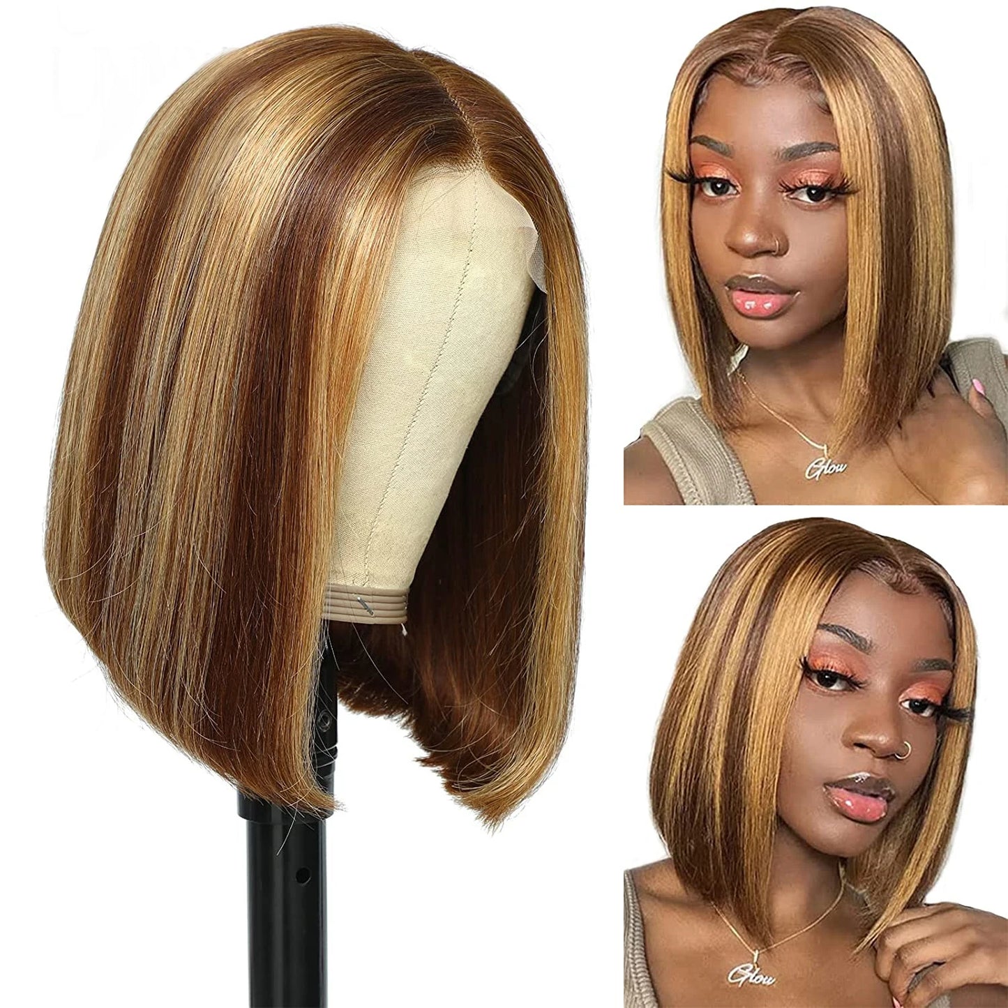 Highlight Wig Human Hair Bob Wig Short Straight Body Curly Bob Wig Lace Front Human Hair Wigs Piano Cheap Wig On Clearance Seal