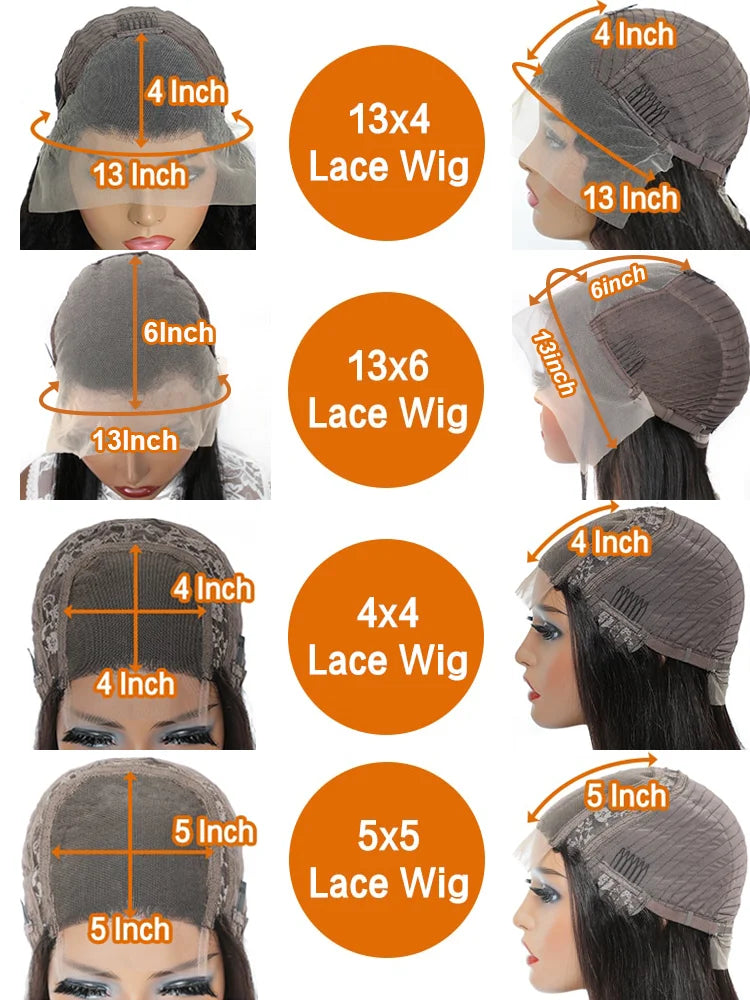 Deep Wave Frontal Wig Human Hair 13x4 Curly Human Hair Wig Transparent  Lace Wig 13x6 Water Wave Wigs 180 Density