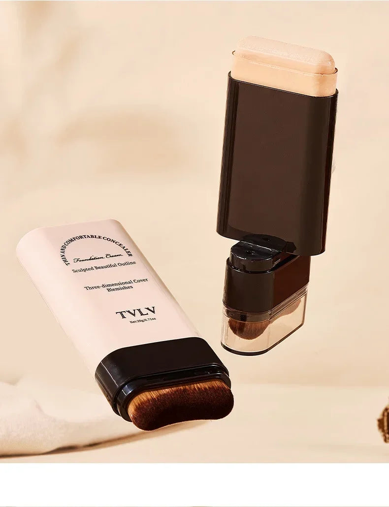 TVLV eraser foundation make-up stick 20g, with brush to brighten skin liquid foundation, long-lasting makeup concealer