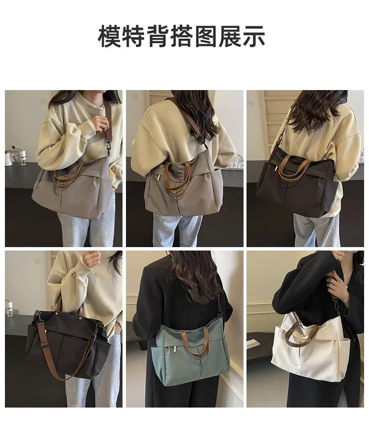 Large Capacity Winter Lady Shoulder Bag Vintage Casual Girl Tote Bags Y2K Pu Leather Female Handbags Women's Commuter Bag Purse