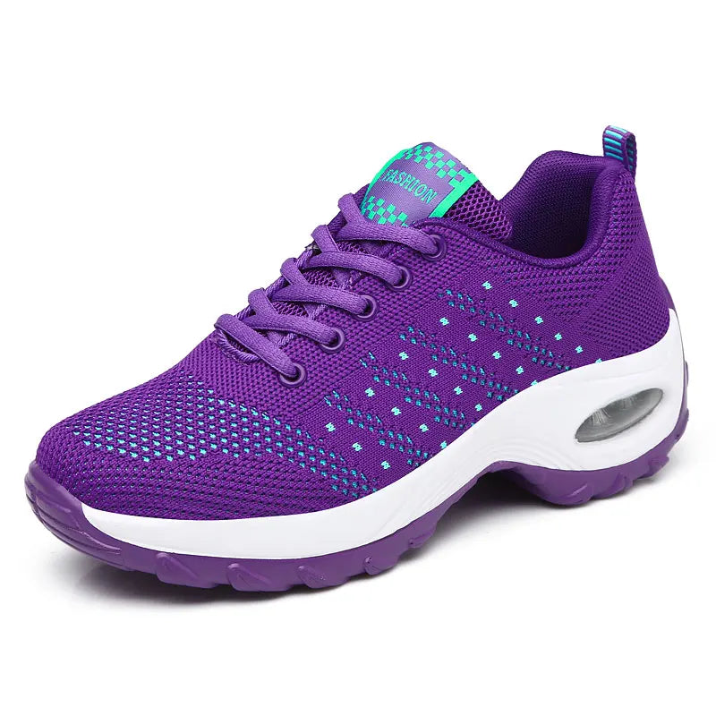 New Running Shoes Ladies Breathable Sneakers Summer Light Mesh Air Cushion Women's Sports Shoes Outdoor Lace Up Training Shoes